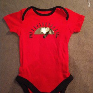 infant graphic design onesie, 3-6M, diaper 3/4 full